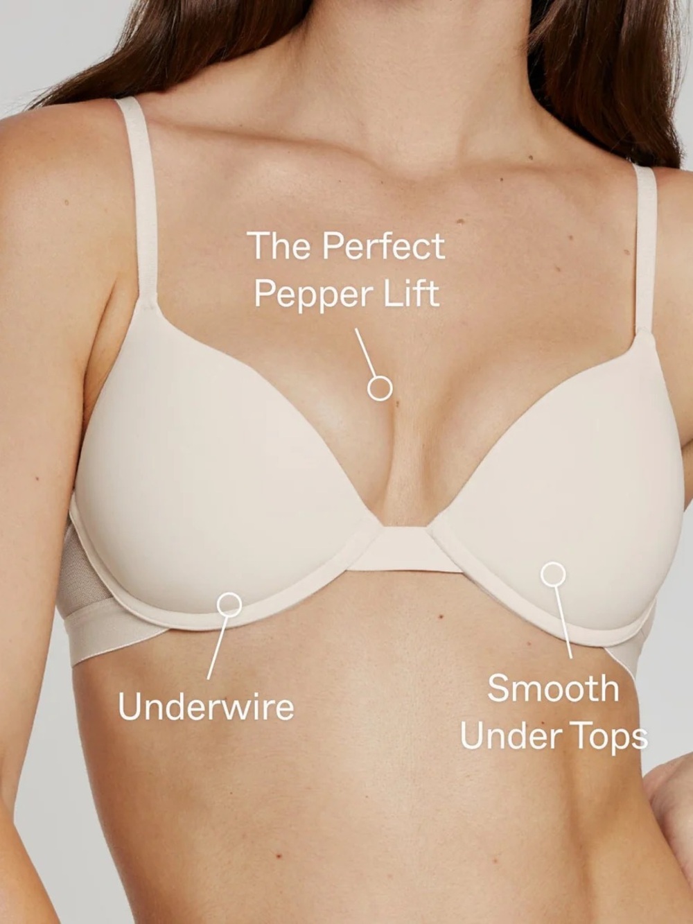 Pepper Lift Smooth Underwire Bra - Nude